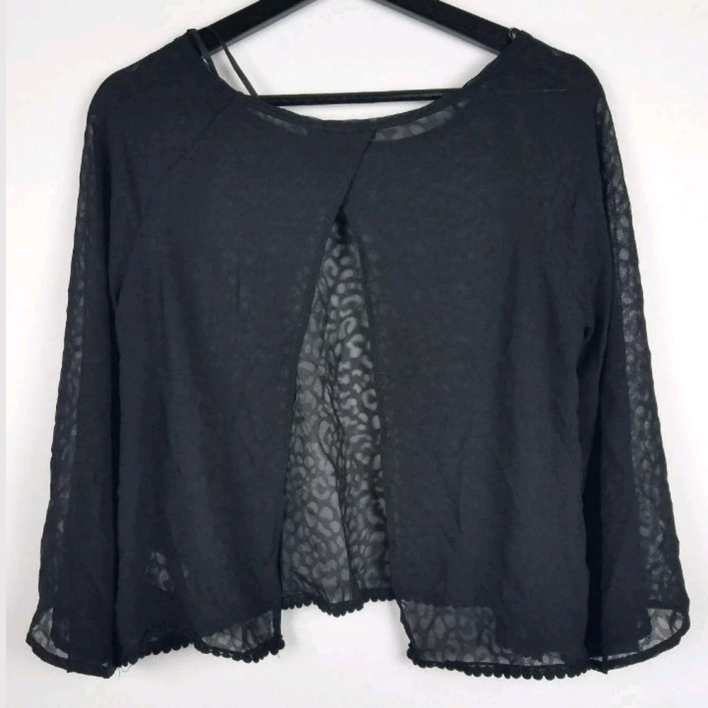 Love Culture Open Back Semi Sheer Leopard Top